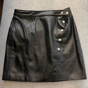 Blank NYC Black Mini Skirt with Silver Button Accents